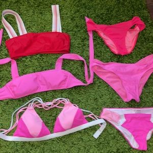 Set of 3 pink bathing suits